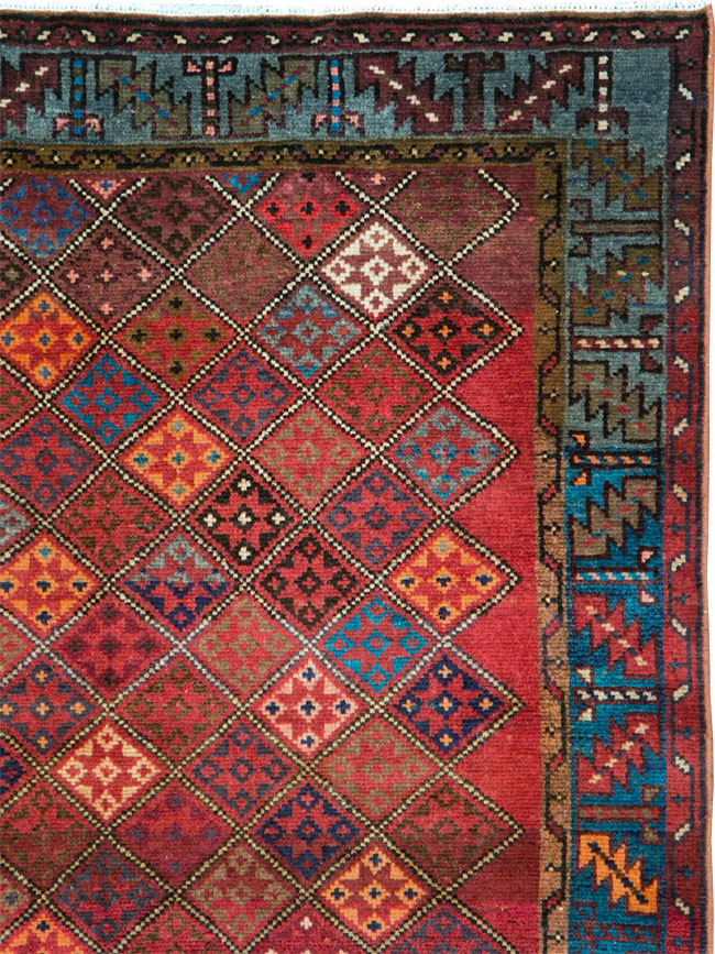 Vintage Persian Hamadan Runner, No.28016 - Staging