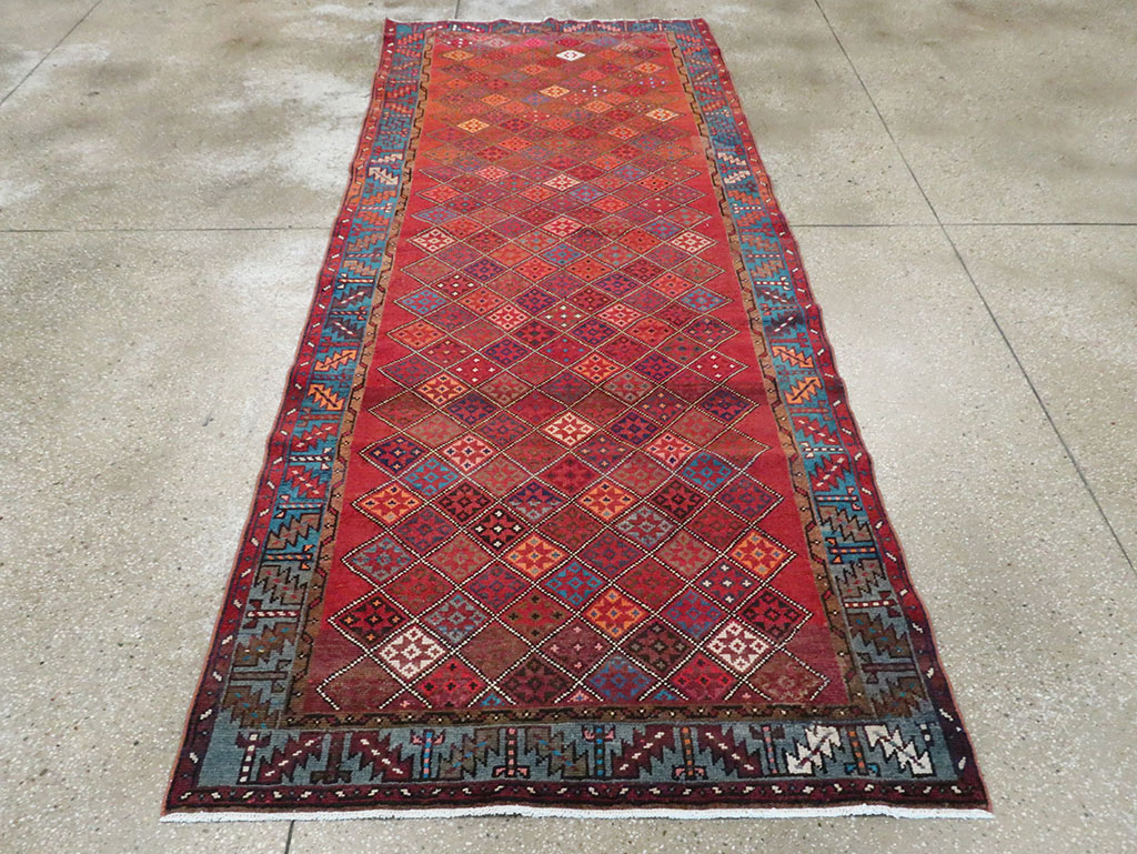 Vintage Persian Hamadan Runner, No.28016 - Staging