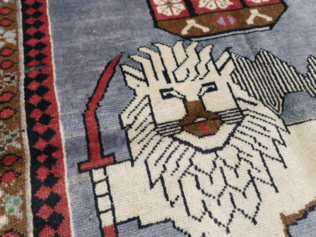 Vintage Pictorial Hamadan Rug, No.28020 - Staging