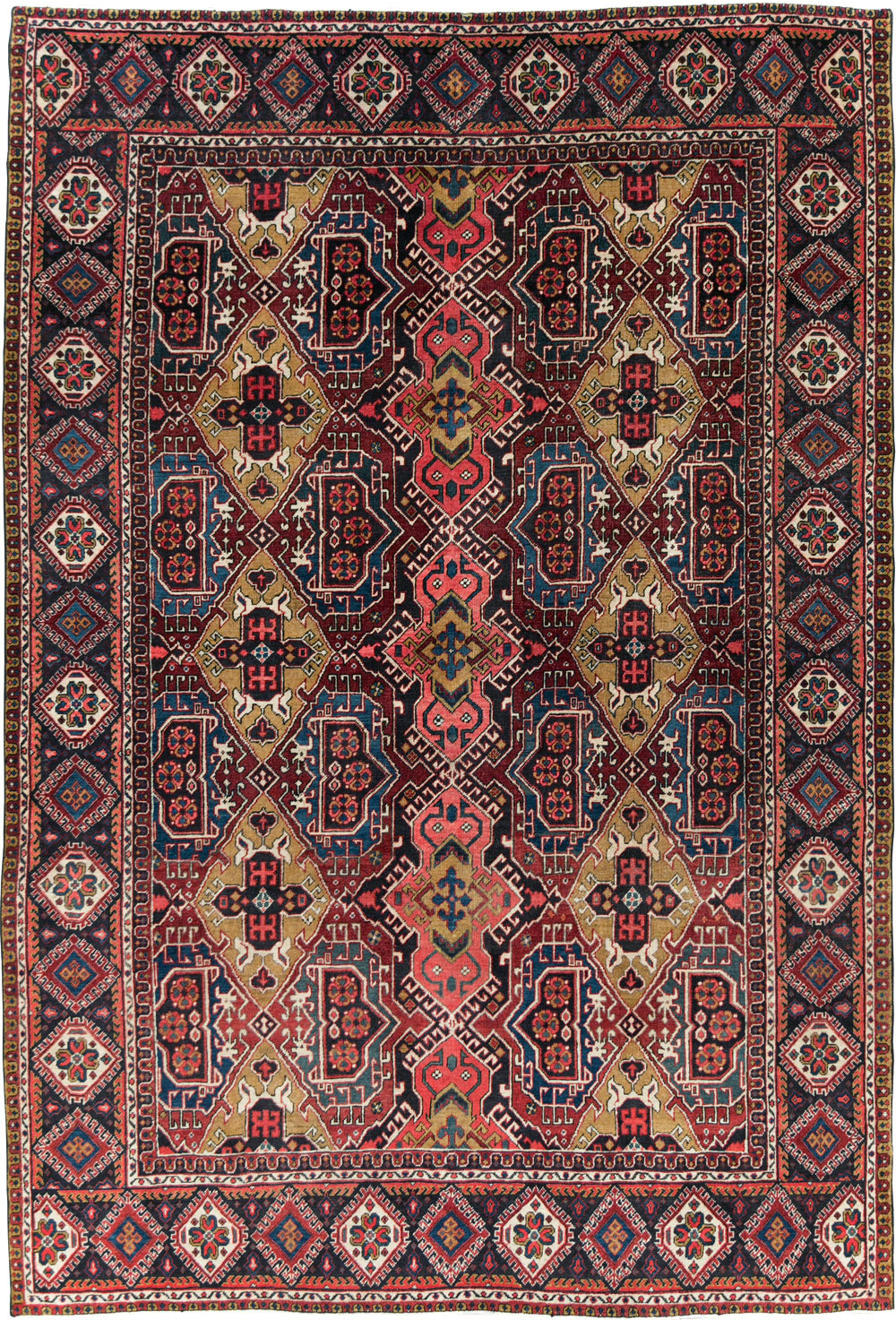 Vintage Persian Heriz Carpet, No.28022 - Staging