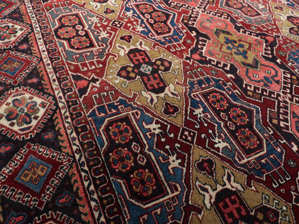 Vintage Persian Heriz Carpet, No.28022 - Staging