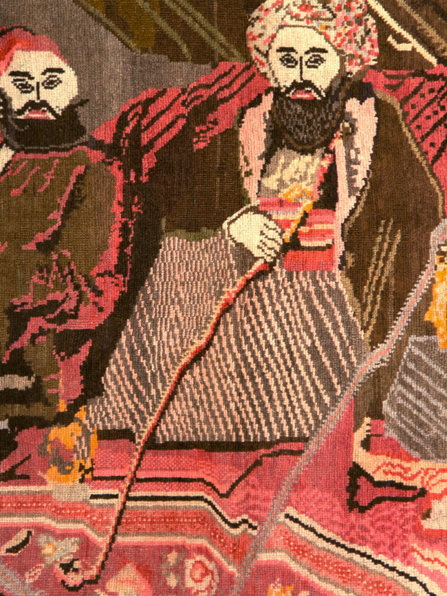 Vintage Pictorial Karabagh Rug, No.28032 - Staging