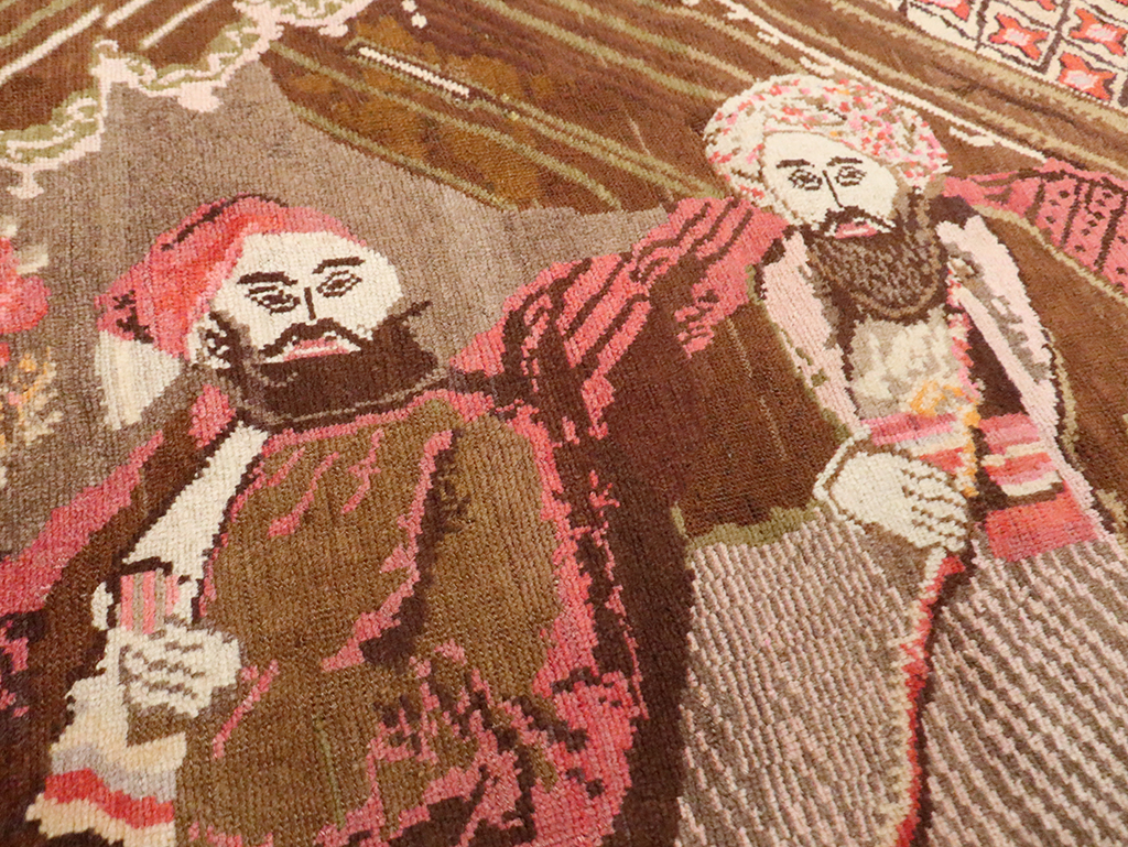 Vintage Pictorial Karabagh Rug, No.28032 - Staging