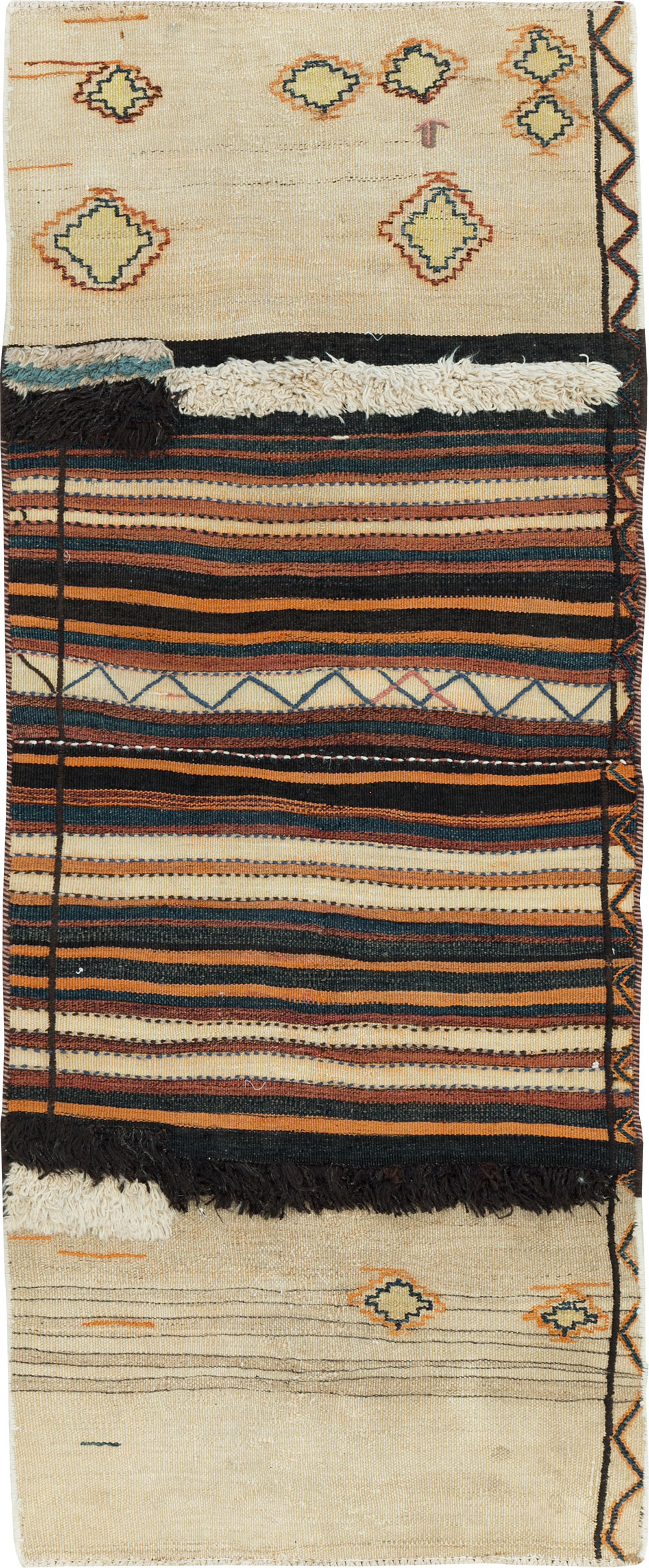Vintage Persian Flatweave Kilim Small Runner, No.28037 - Staging