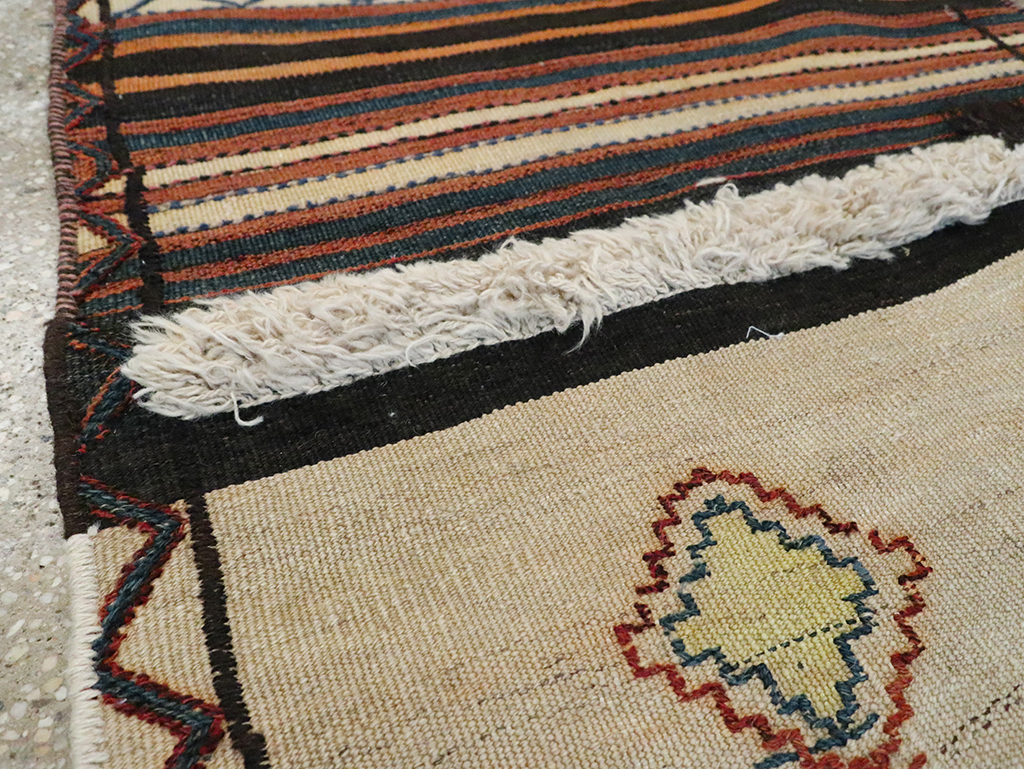Vintage Persian Flatweave Kilim Small Runner, No.28037 - Staging
