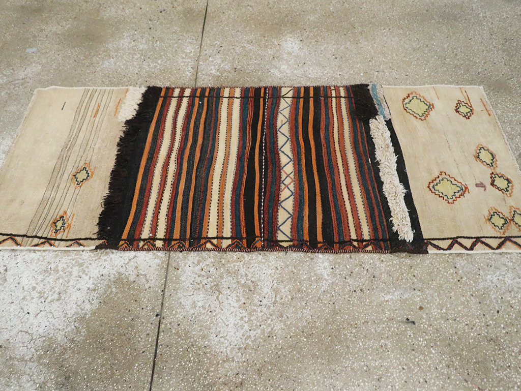 Vintage Persian Flatweave Kilim Small Runner, No.28037 - Staging