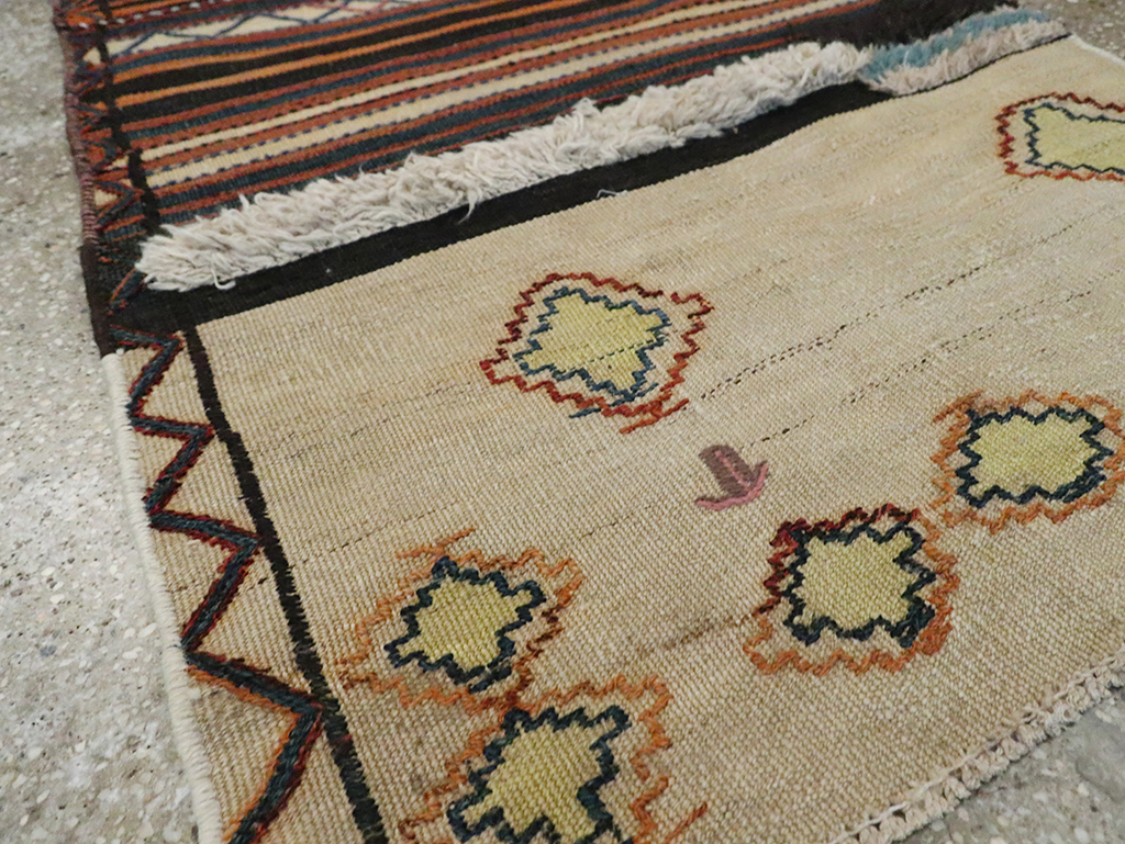Vintage Persian Flatweave Kilim Small Runner, No.28037 - Staging