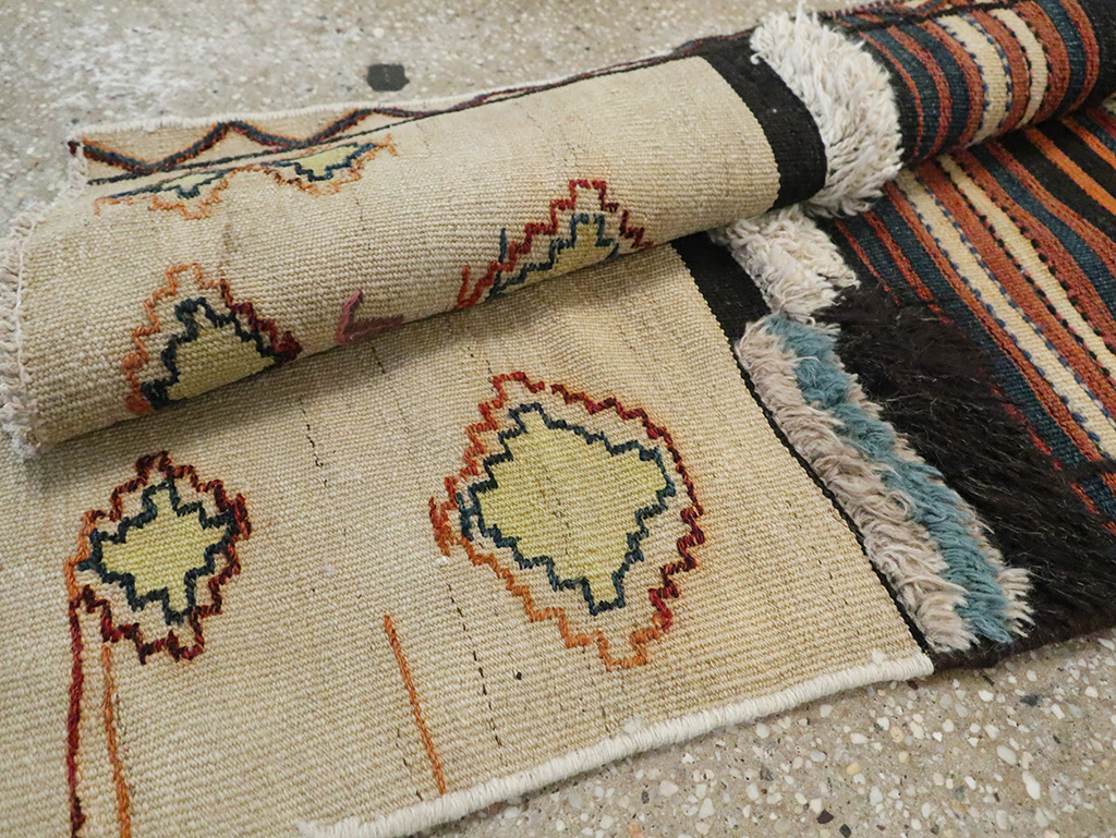 Vintage Persian Flatweave Kilim Small Runner, No.28037 - Staging