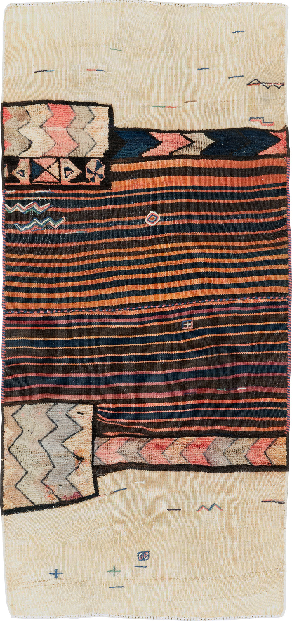 Vintage Persian Flatweave Kilim Throw Rug, No.28038 - Staging