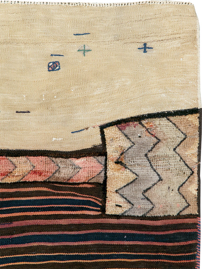 Vintage Persian Flatweave Kilim Throw Rug, No.28038 - Staging