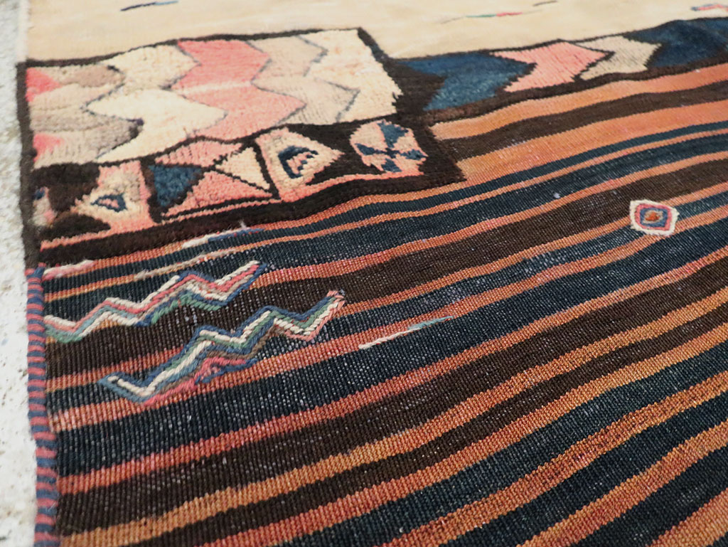 Vintage Persian Flatweave Kilim Throw Rug, No.28038 - Staging