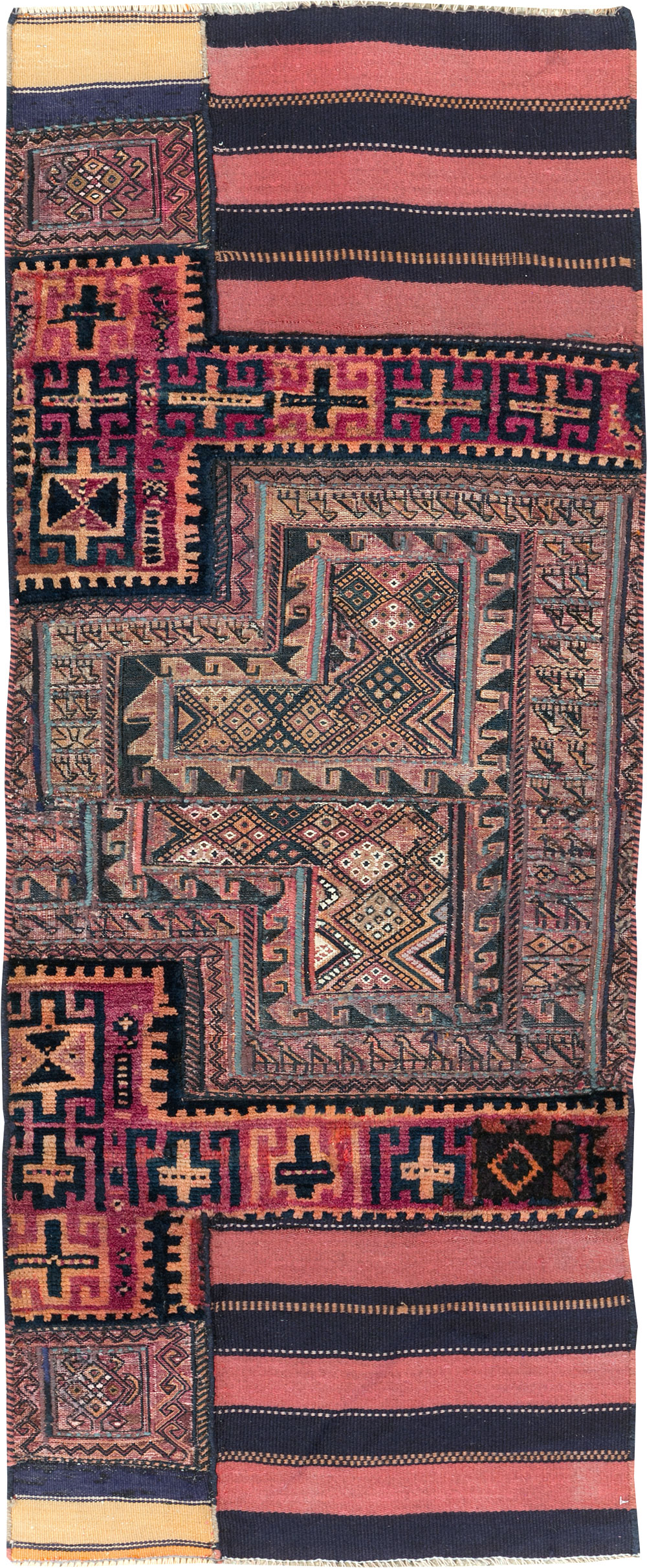 Vintage Persian Flatweave Kilim Throw Rug, No.28041 - Staging