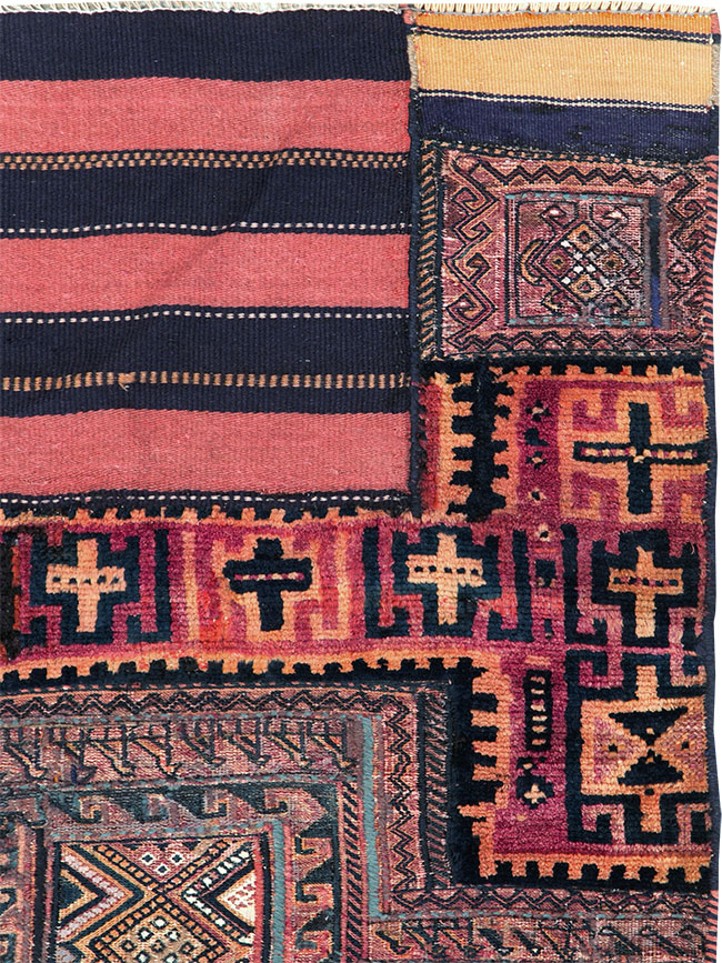 Vintage Persian Flatweave Kilim Throw Rug, No.28041 - Staging