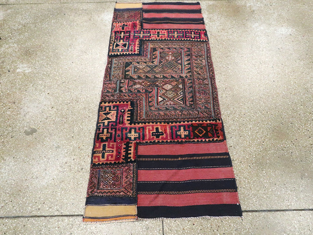 Vintage Persian Flatweave Kilim Throw Rug, No.28041 - Staging