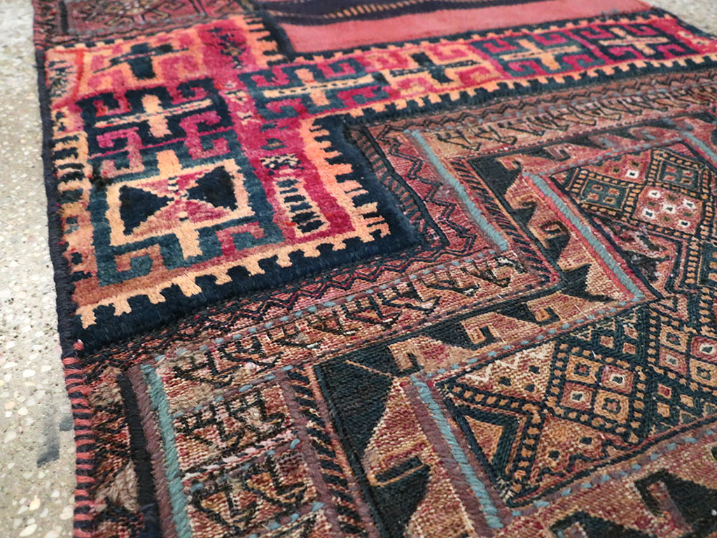 Vintage Persian Flatweave Kilim Throw Rug, No.28041 - Staging