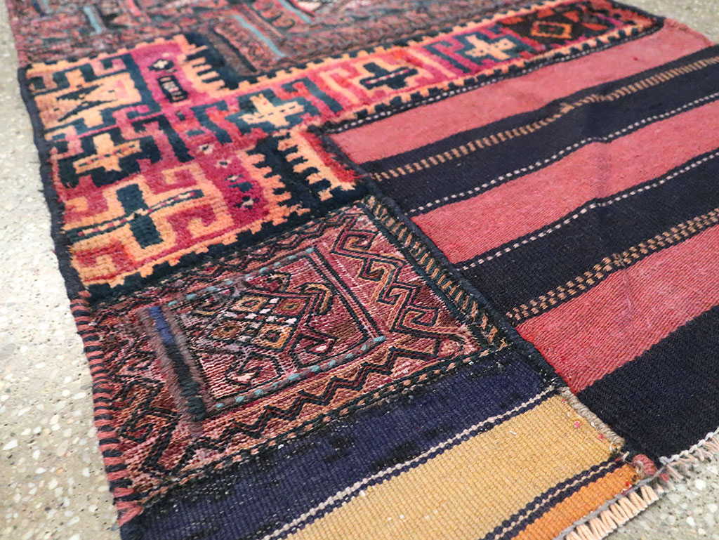 Vintage Persian Flatweave Kilim Throw Rug, No.28041 - Staging