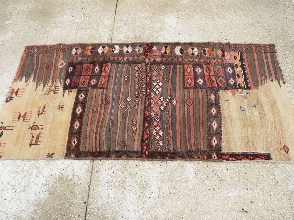 Vintage Persian Flatweave Kilim Throw Rug, No.28042 - Staging
