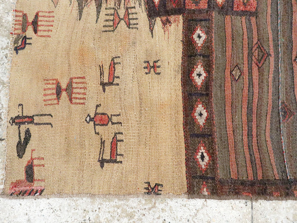 Vintage Persian Flatweave Kilim Throw Rug, No.28042 - Staging