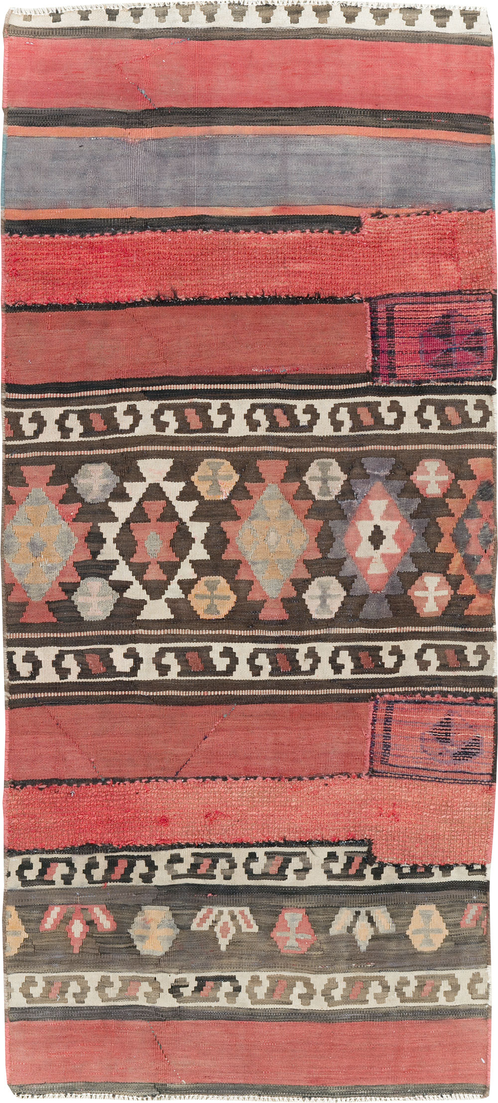 Vintage Persian Flatweave Kilim Throw Rug, No.28043 - Staging