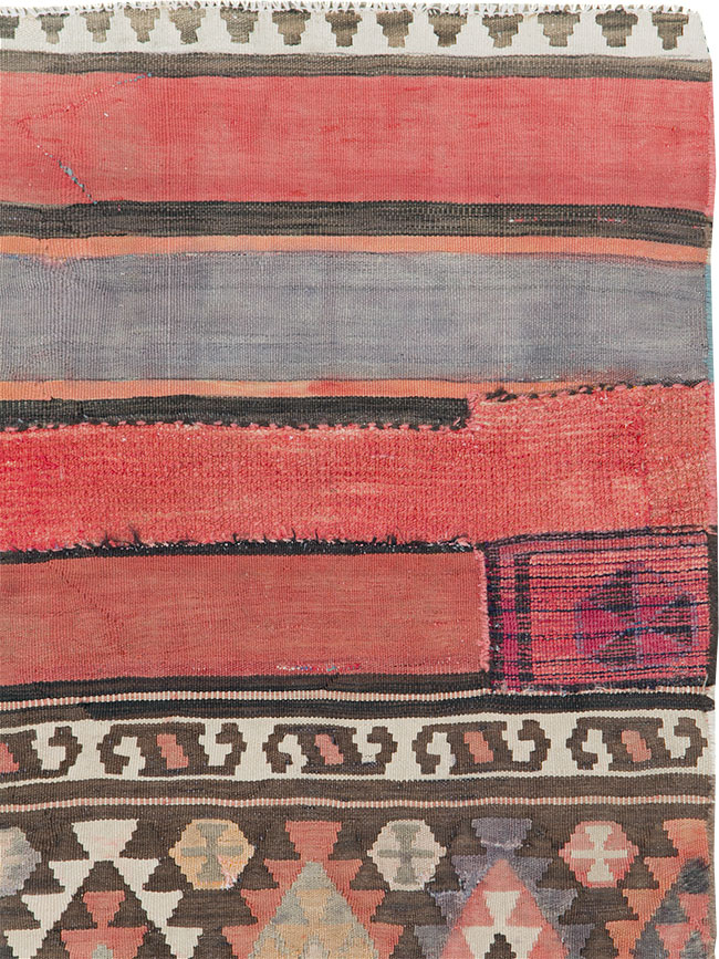 Vintage Persian Flatweave Kilim Throw Rug, No.28043 - Staging