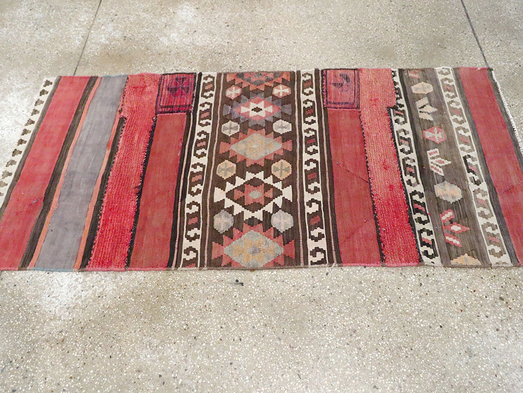 Vintage Persian Flatweave Kilim Throw Rug, No.28043 - Staging