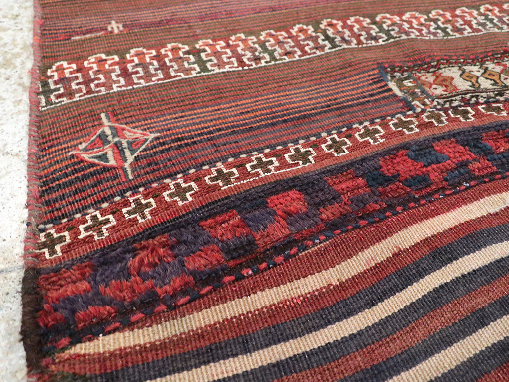 Vintage Persian Flatweave Kilim Throw Rug, No.28044 - Staging