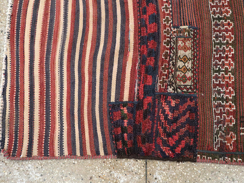 Vintage Persian Flatweave Kilim Throw Rug, No.28044 - Staging