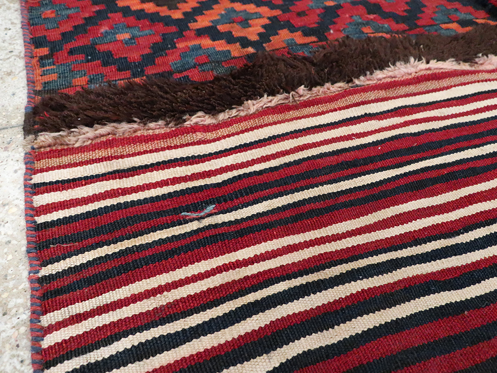 Vintage Persian Flatweave Kilim Small Runner, No.28045 - Staging