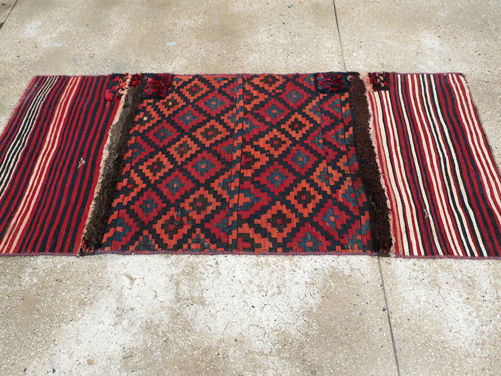 Vintage Persian Flatweave Kilim Small Runner, No.28045 - Staging
