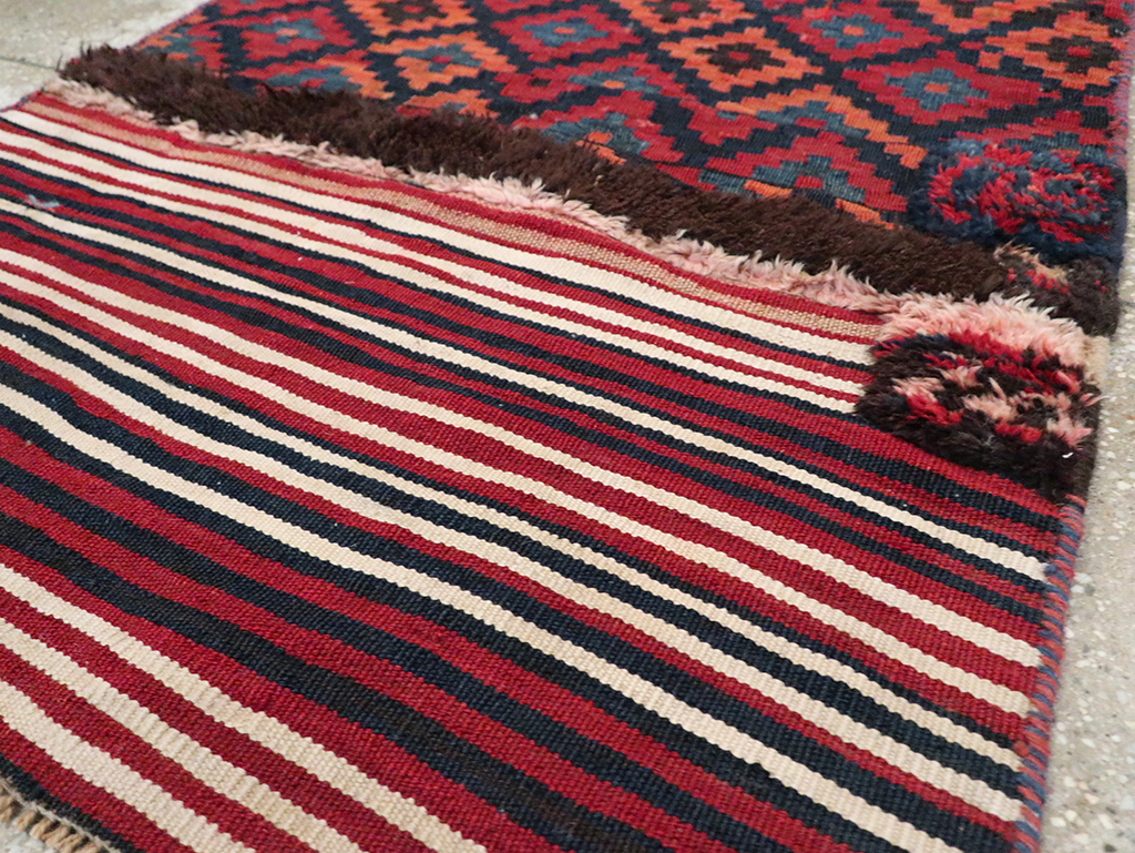 Vintage Persian Flatweave Kilim Small Runner, No.28045 - Staging