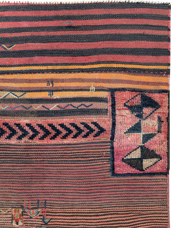 Vintage Persian Flatweave Kilim Throw Rug, No.28046 - Staging