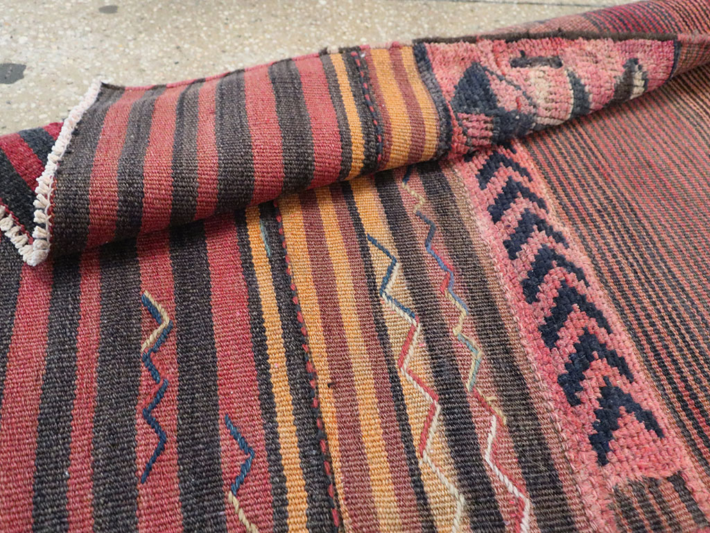 Vintage Persian Flatweave Kilim Throw Rug, No.28046 - Staging