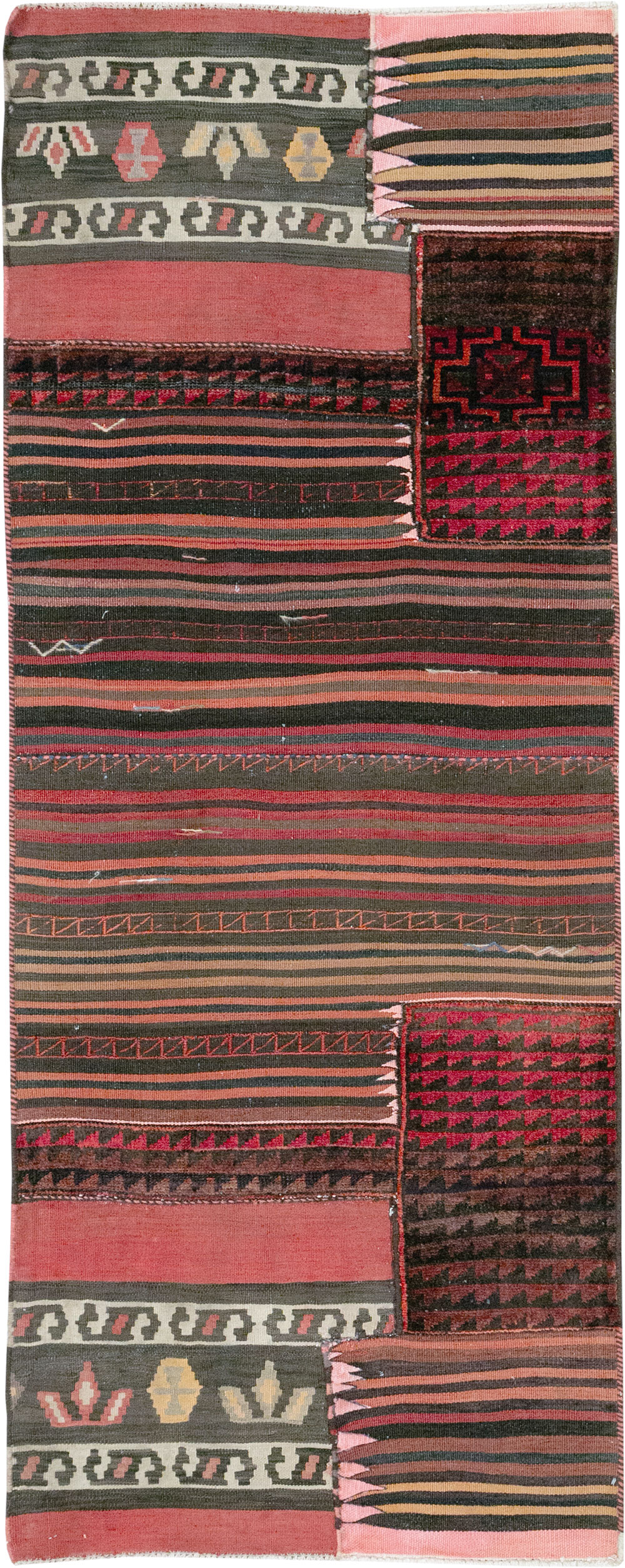 Vintage Persian Flatweave Kilim Rug, No.28047 - Staging