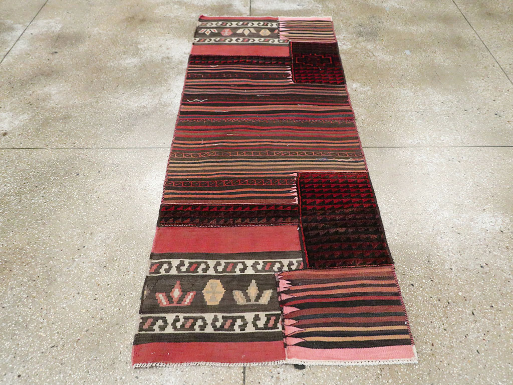 Vintage Persian Flatweave Kilim Rug, No.28047 - Staging