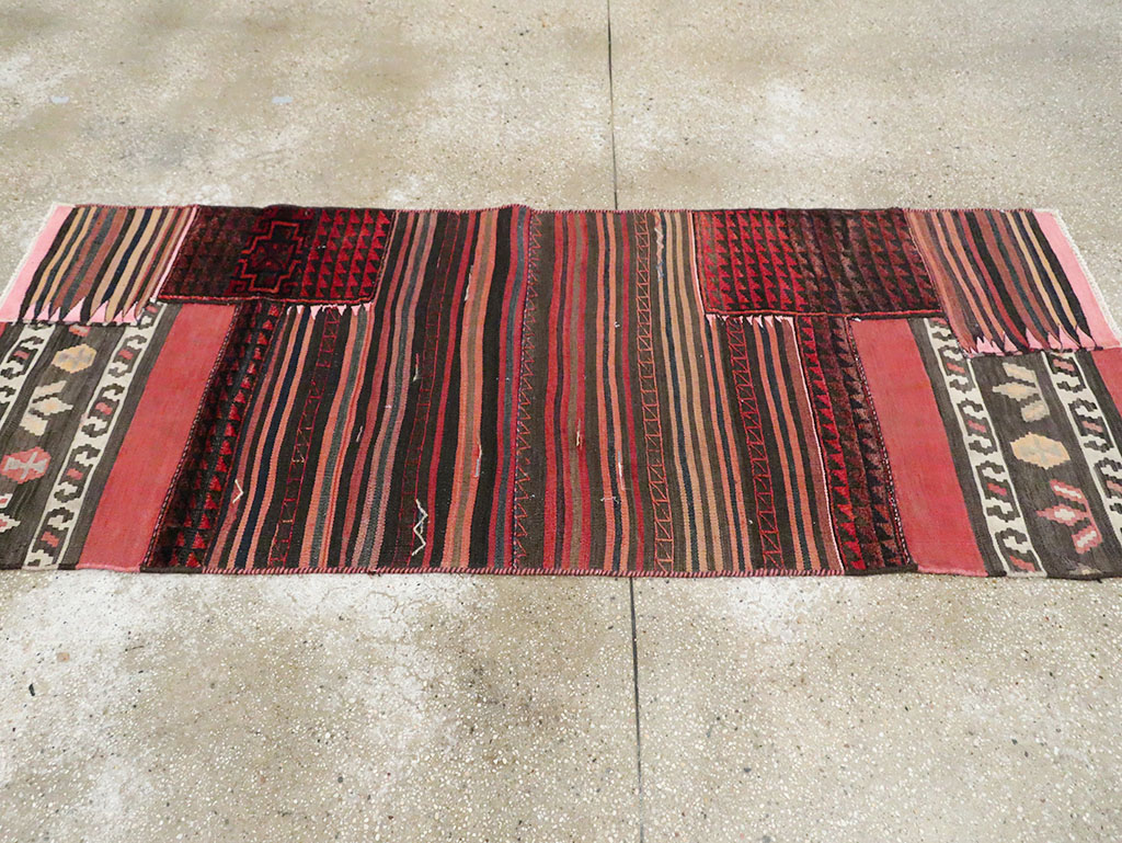 Vintage Persian Flatweave Kilim Rug, No.28047 - Staging