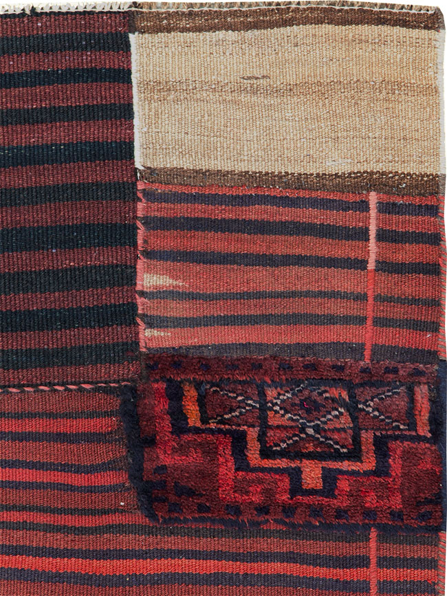 Vintage Persian Flatweave Rug, No.28048 - Staging