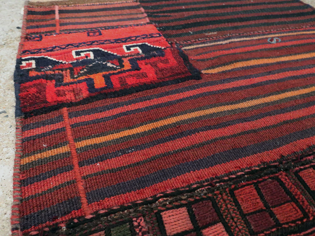 Vintage Persian Flatweave Rug, No.28048 - Staging