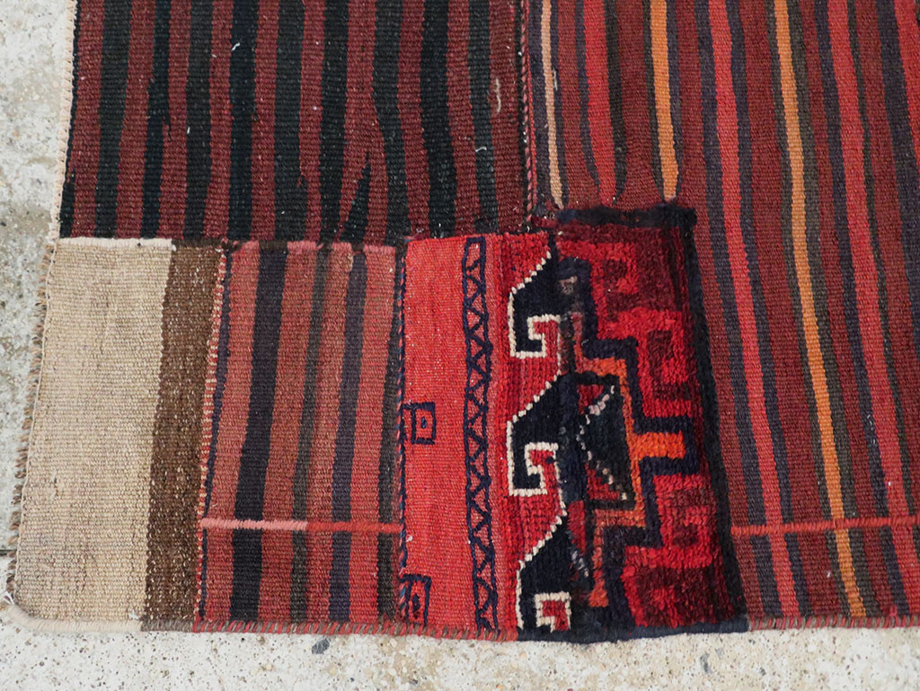 Vintage Persian Flatweave Rug, No.28048 - Staging