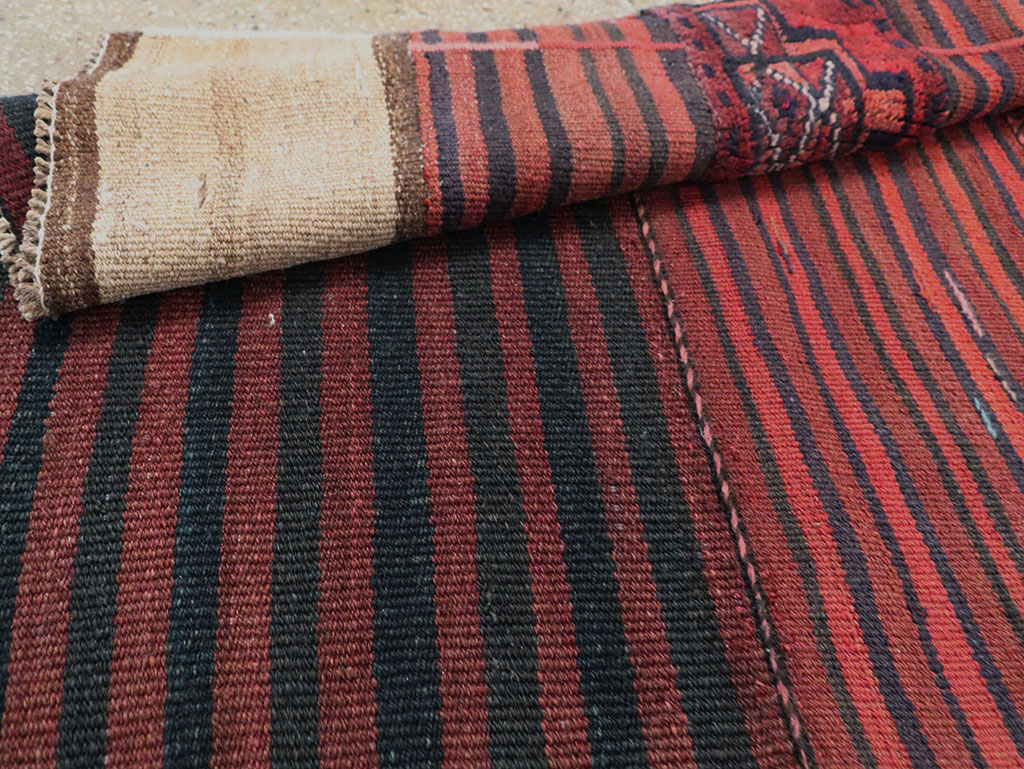 Vintage Persian Flatweave Rug, No.28048 - Staging