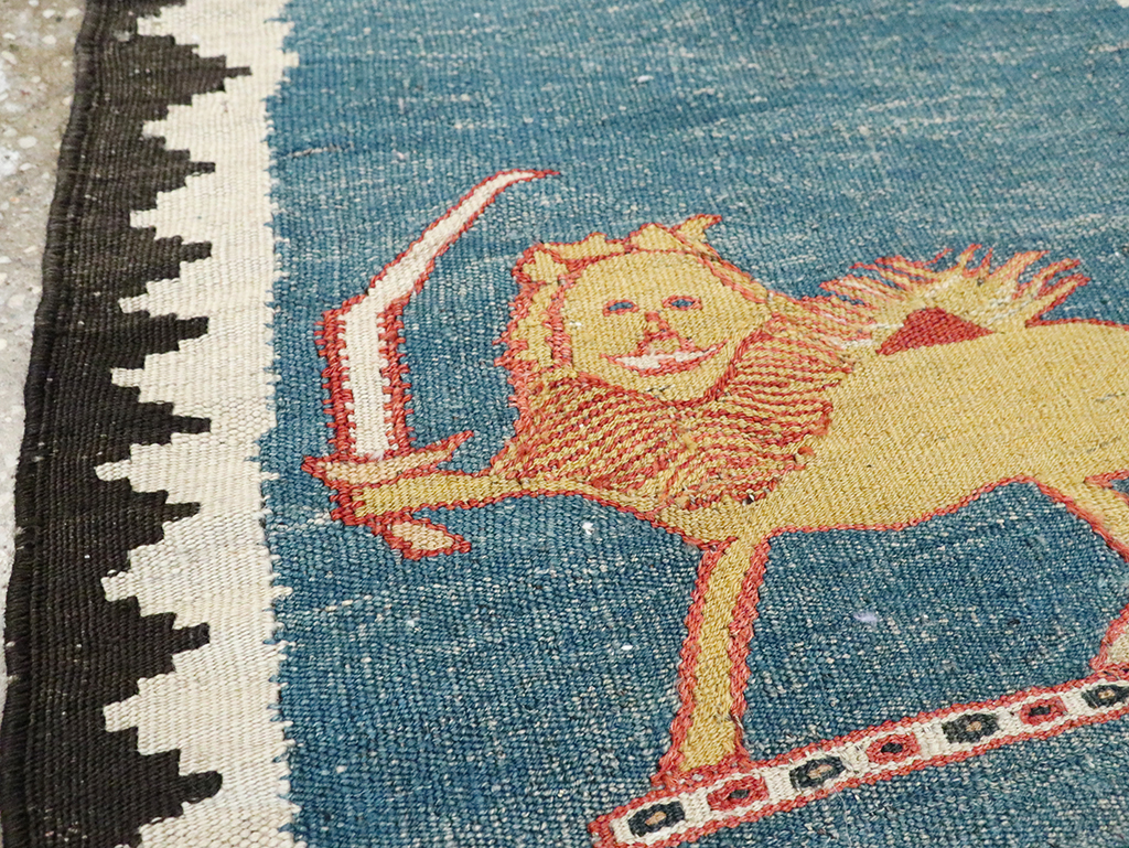 Vintage Persian Pictorial Kilim, No.28050 - Staging