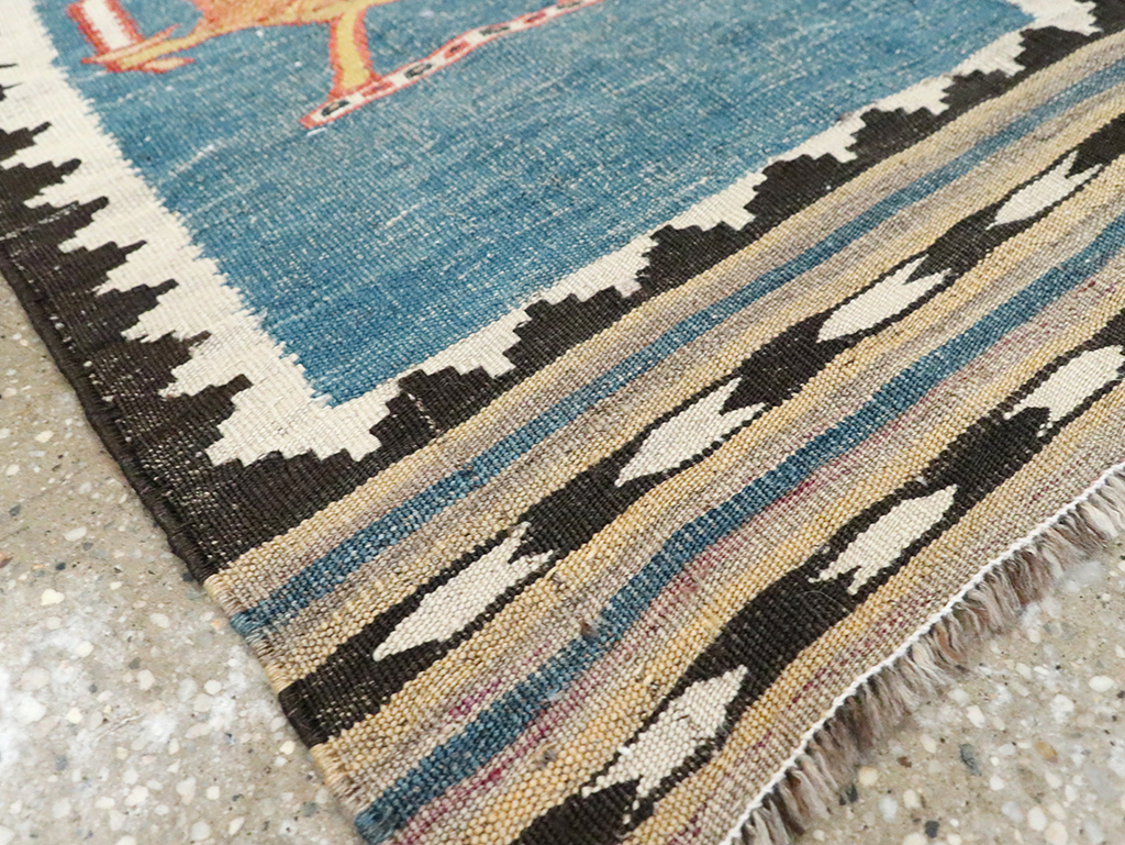 Vintage Persian Pictorial Kilim, No.28050 - Staging
