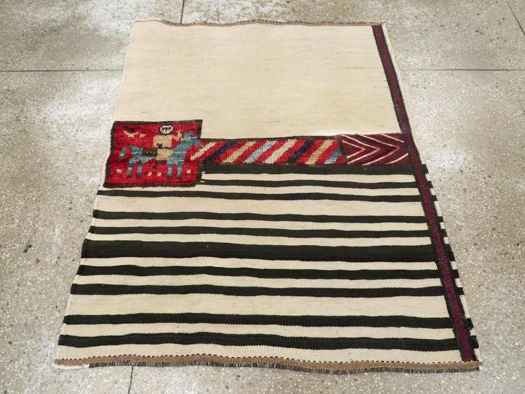 Mid-20th Century Persian Pictorial Kilim, No.28051 - Staging