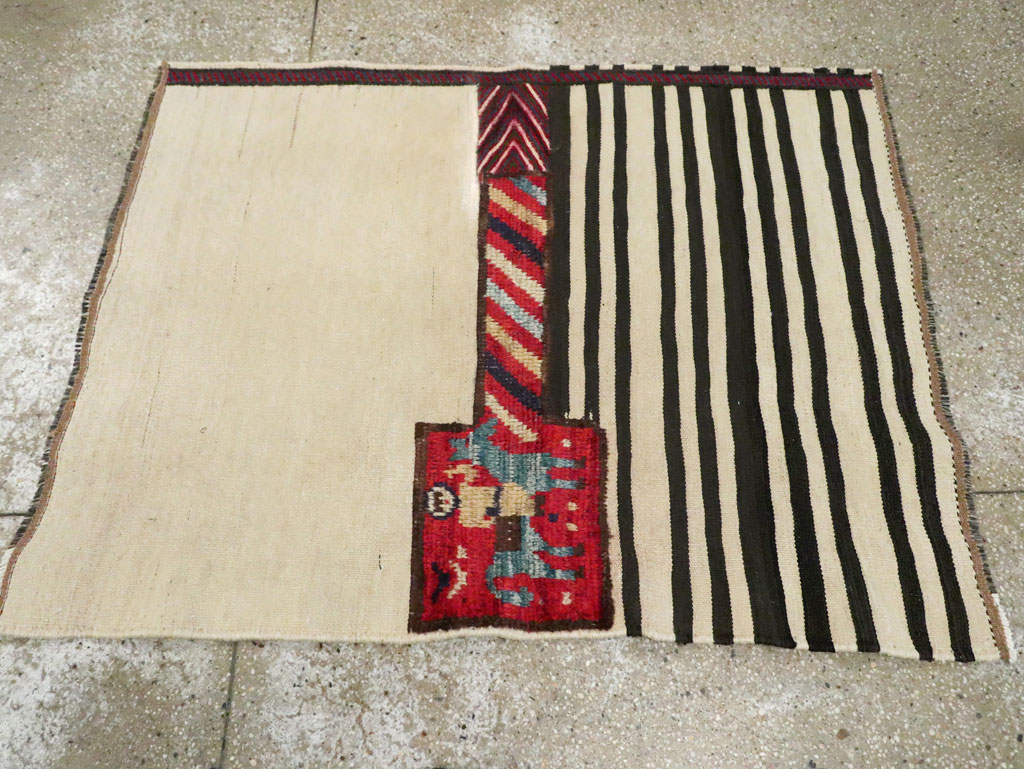 Mid-20th Century Persian Pictorial Kilim, No.28051 - Staging