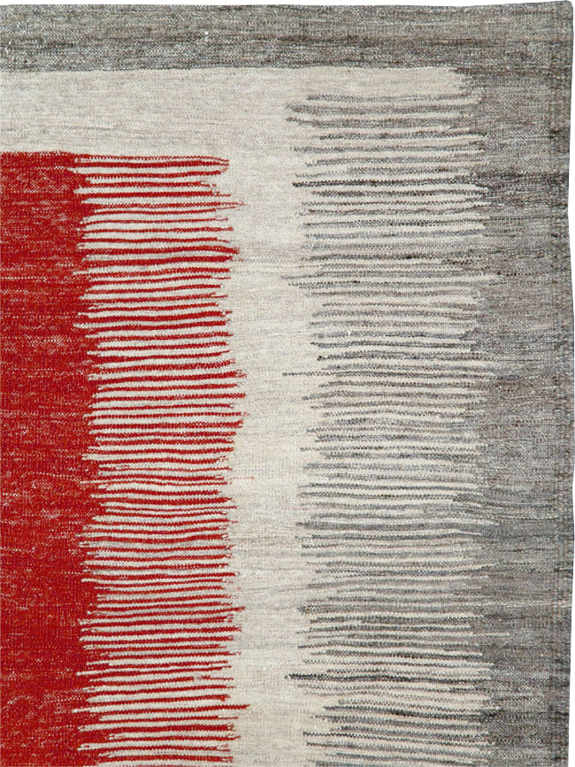Modern Persian Flatweave Kilim, No.28054 - Staging