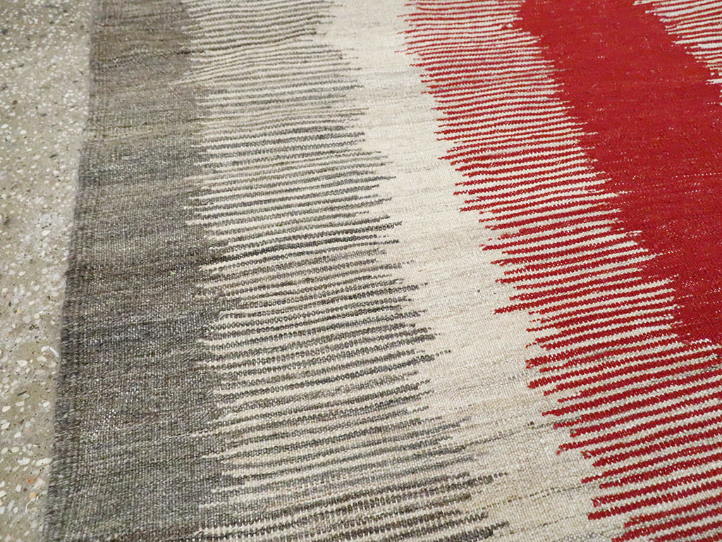 Modern Persian Flatweave Kilim, No.28054 - Staging