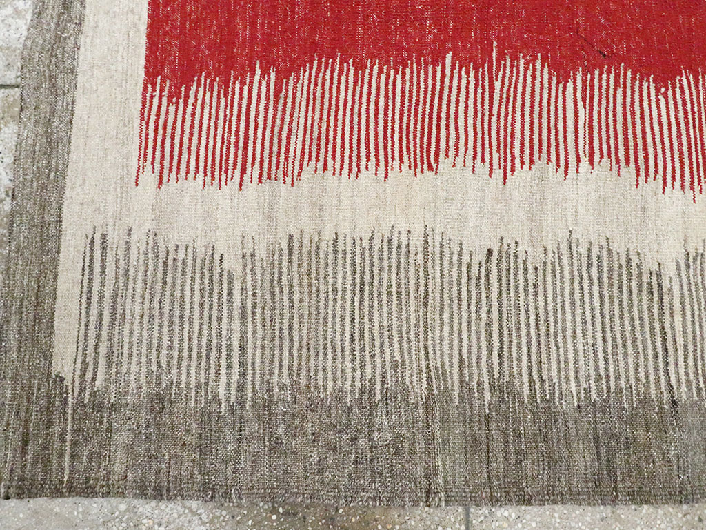 Modern Persian Flatweave Kilim, No.28054 - Staging