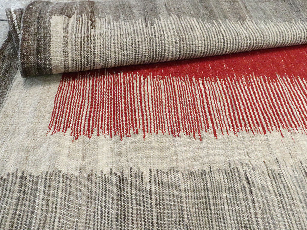 Modern Persian Flatweave Kilim, No.28054 - Staging