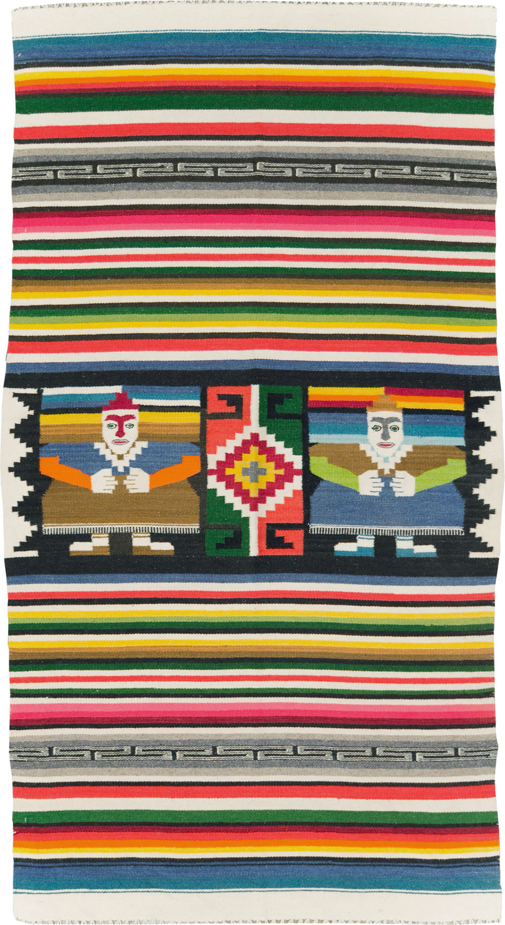 Vintage Persian Pictorial Kilim, No.28055 - Staging