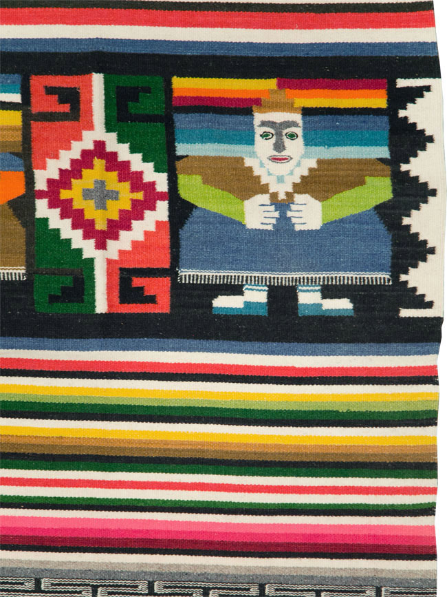 Vintage Persian Pictorial Kilim, No.28055 - Staging