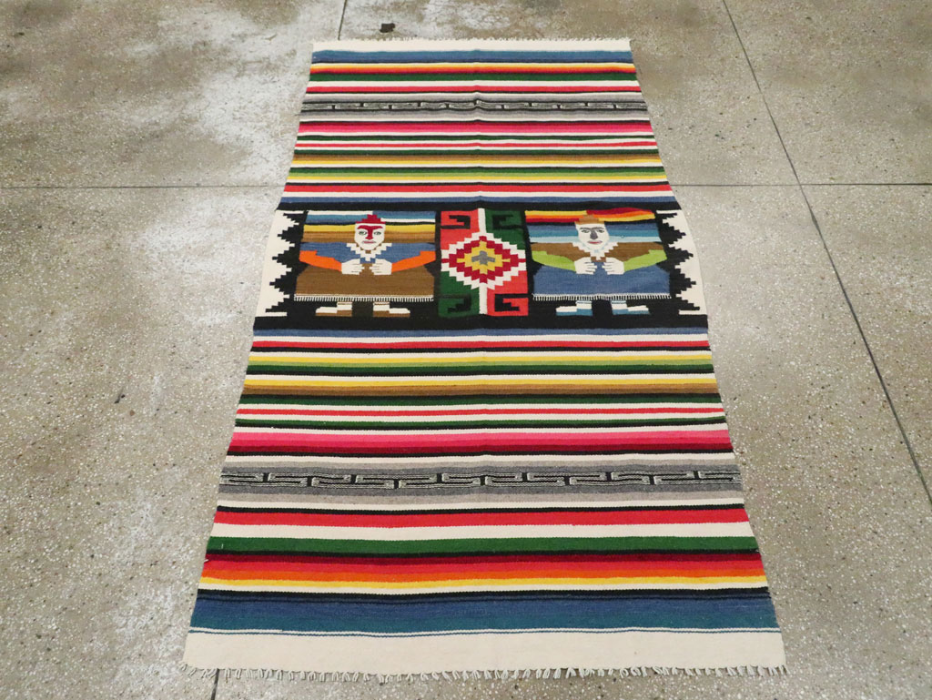 Vintage Persian Pictorial Kilim, No.28055 - Staging